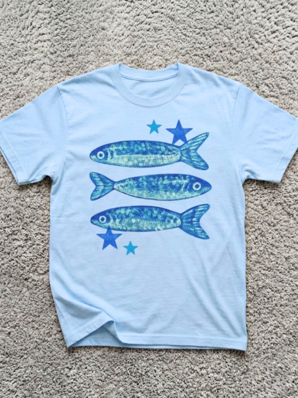 Gildan Light Blue Fish Graphic Tee